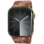 Gold Apple Watch 9 with Brown Python Strap front.webp