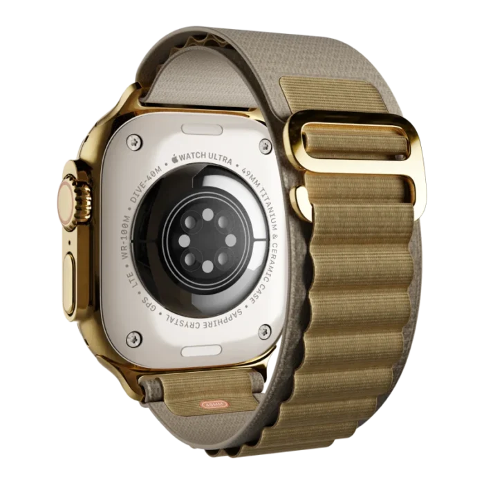 Ultra 3 Watch with Alpine Loop Band 24k Gold Customized back 1.webp