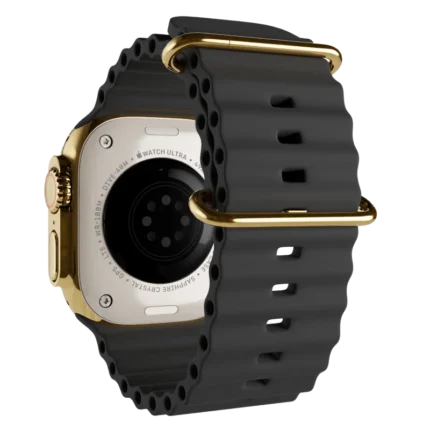 Ultra 3 Watch with Black Ocean Band 24k Gold Customized back 1.webp