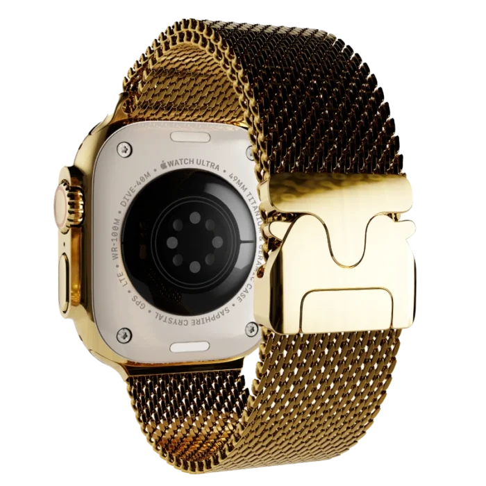 Ultra Watch 3 Titanium Milanese Loop 24k Gold Customized back.webp